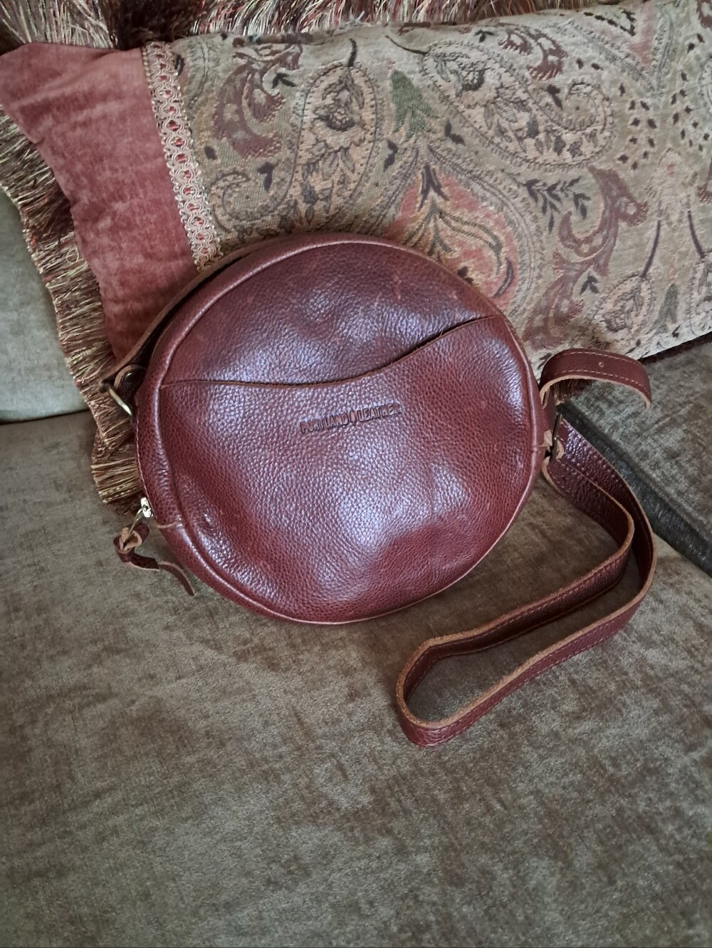 Portland Leather Circle Crossbody Bag.